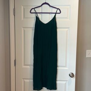 Anthropologie green sheer maxi dress size small
